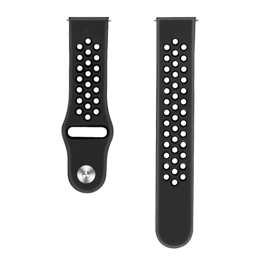 Comfort Fit Breathable Dotted Dual-Tone Silicone Watch Strap - (Only Strap)
