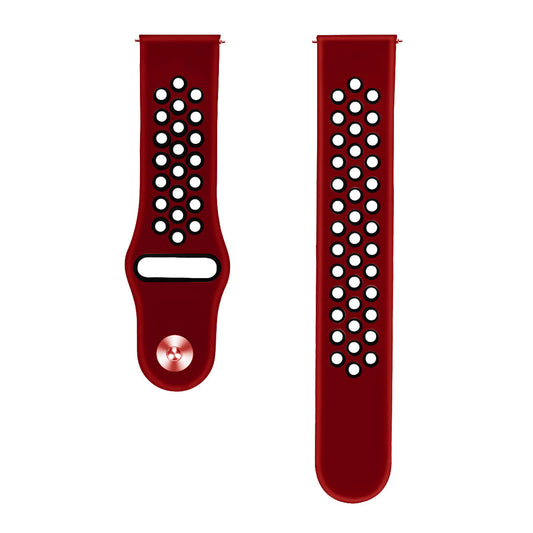 Comfort Fit Breathable Dotted Dual-Tone Silicone Watch Strap - (Only Strap)