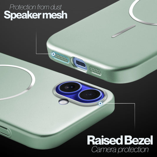 Slim Hard Shell Back Case for Apple iPhone 16 , Shiny Finish with Built in MagSafe Support