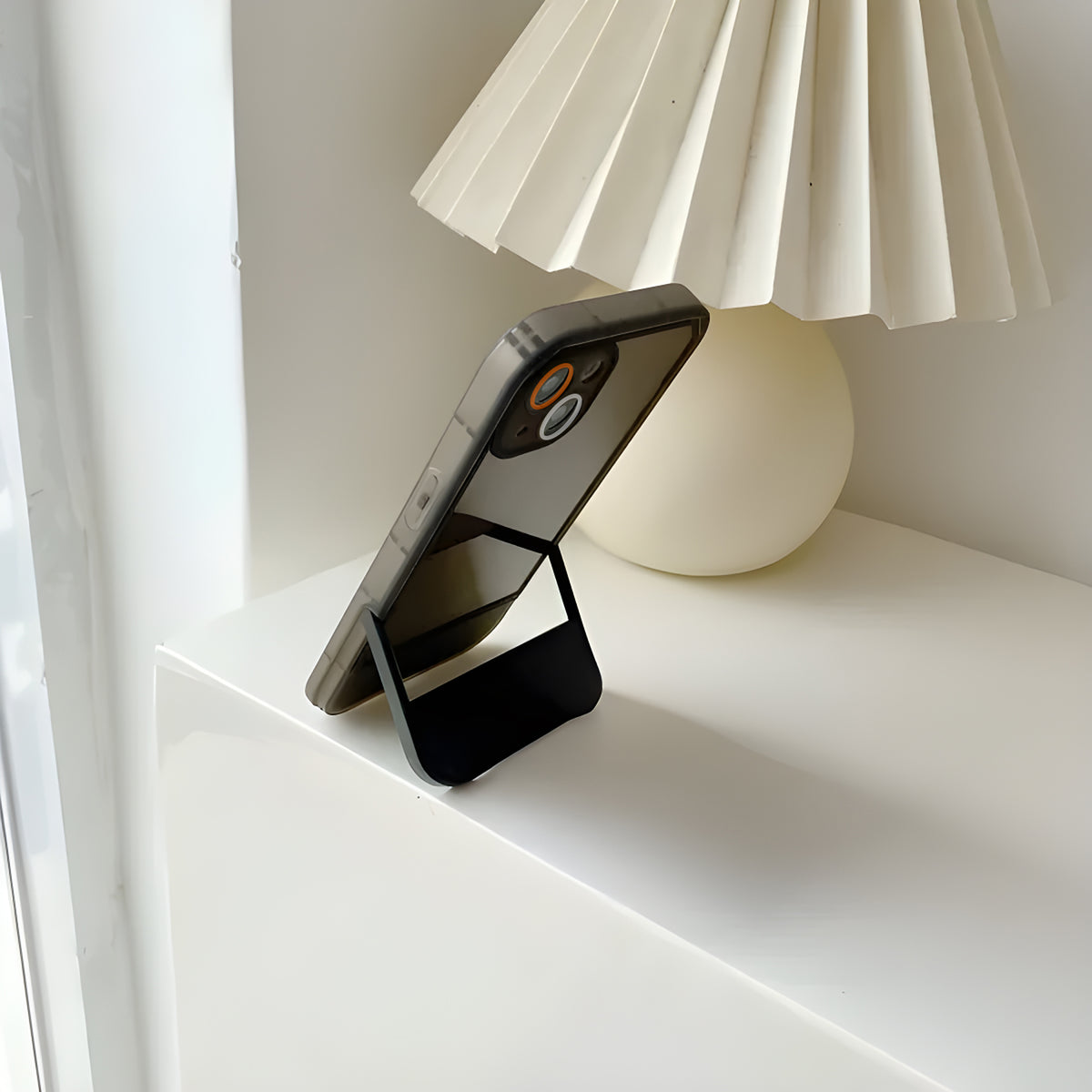 Cute Trendy Semi Transparent Foldable Built in Stand Back Cover for Apple iPhone 11