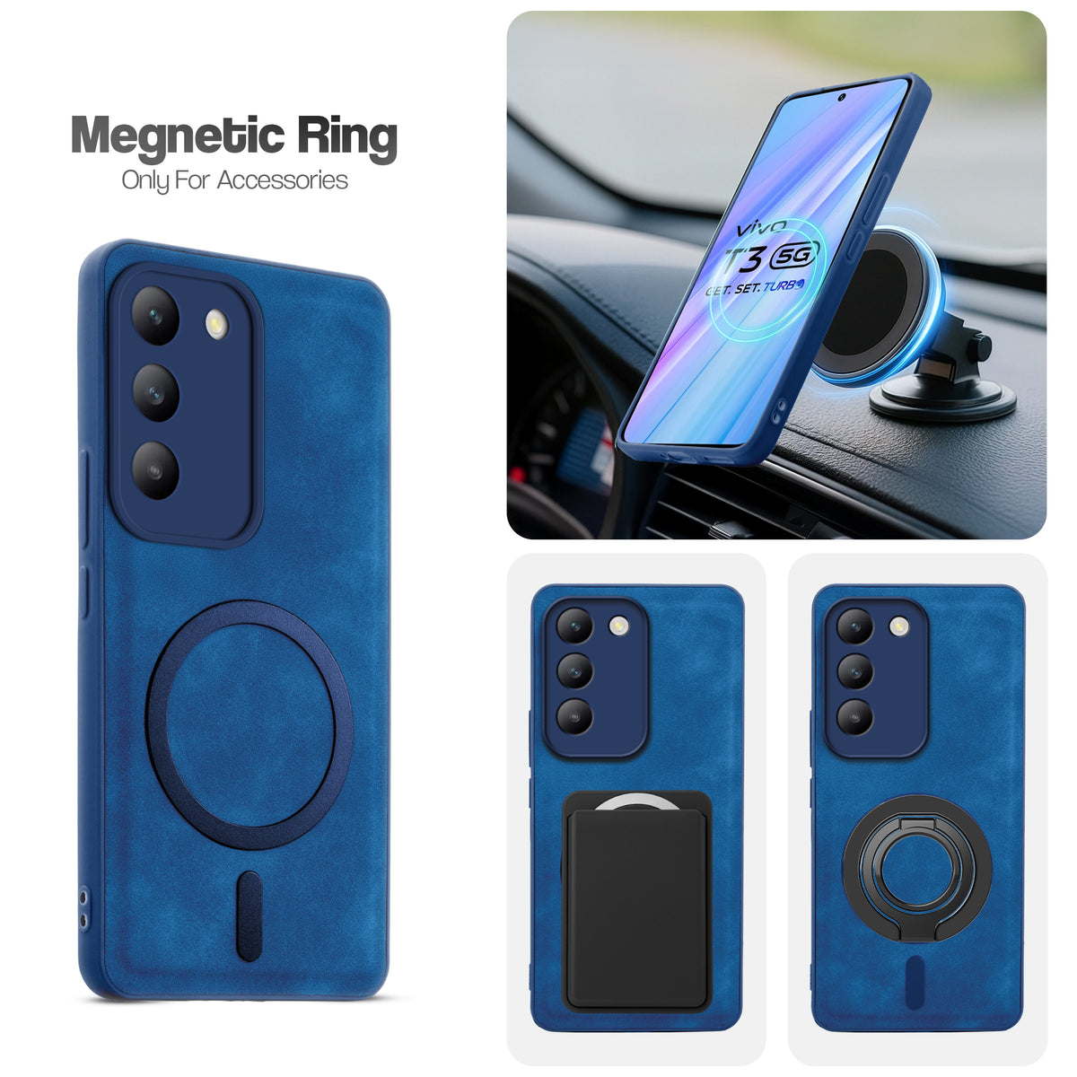 Cushion Grip Leather Case for Vivo T3 5G