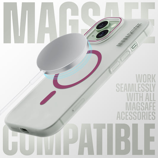 Elegant Frosted Matte Slim Back With MagSafe Support Back Case For Apple iPhone 15
