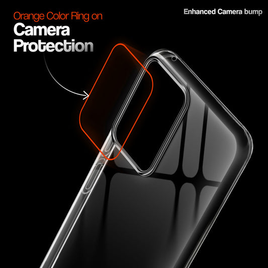 Crystal Clear Anti-Yellow Transparent Back Cover Case With Camera Ring Protection for IQOO Z6 44W