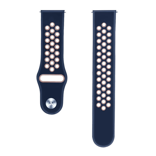 Comfort Fit Breathable Dotted Dual-Tone Silicone Watch Strap - (Only Strap)