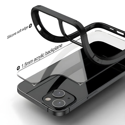 Silicone Frame Transparent Hard Back Cover for Vivo V29 Pro 5G