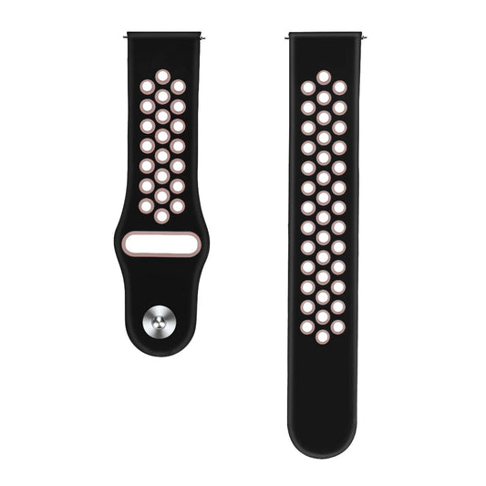 Comfort Fit Breathable Dotted Dual-Tone Silicone Watch Strap - (Only Strap)