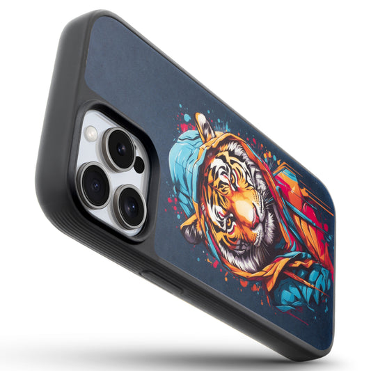 Silicone Textured Frame Printed Hard Back Case For Apple iPhone 15 Pro Max With Raised Camera Bumper