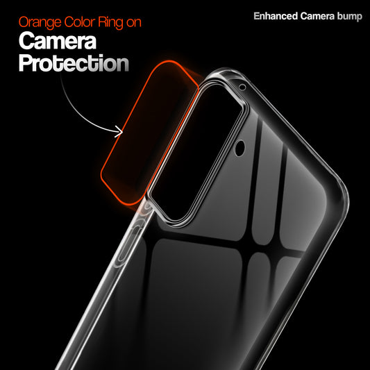 Crystal Clear Anti-Yellow Transparent Back Cover Case With Camera Ring Protection for Samsung S21 FE 5G