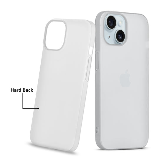 Ultra-Thin Frosted Matte Anti-Yellow Hard Back Case for Apple iPhone 15