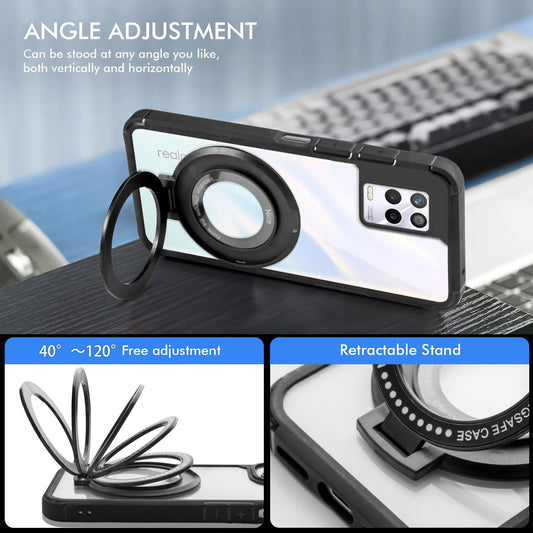 Silicone Grip Clear Case Ring Holder Kickstand For Realme 9 5G