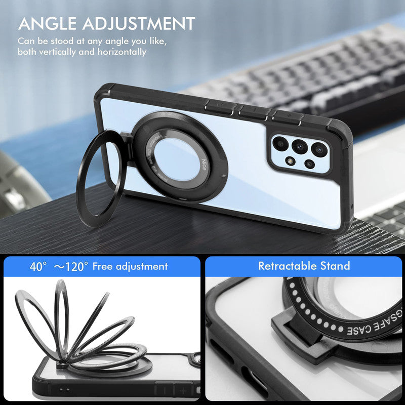 Silicone Grip Clear Case Ring Holder Kickstand For Samsung A33 5G