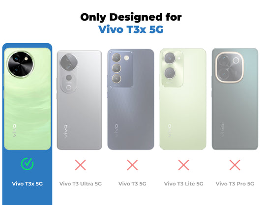 Crystal Clear Premium Shiny Edges Hard Back Case For Vivo T3x 5G