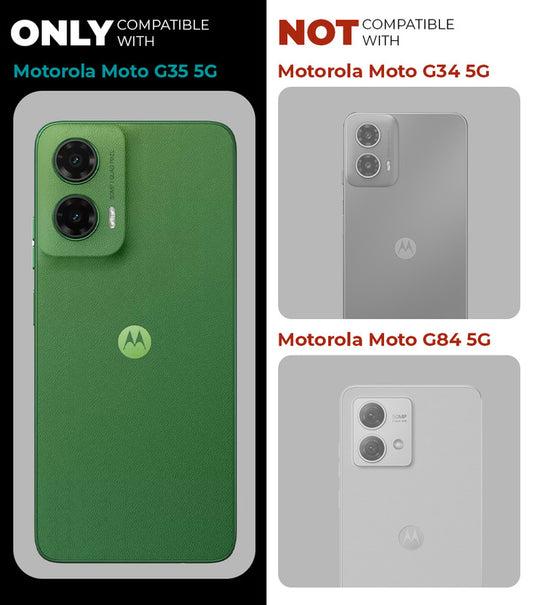 Transparent Back Cover with Silicone frame Matte Ring Holder Kickstand Case For Motorola Moto G35 5G