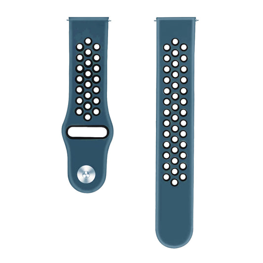 Comfort Fit Breathable Dotted Dual-Tone Silicone Watch Strap - (Only Strap)