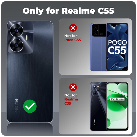 Premium Acrylic Transparent Back Cover for Realme C55