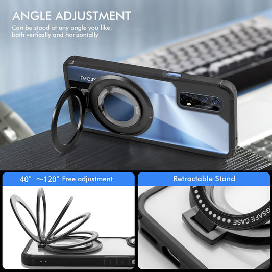 Silicone Grip Clear Case Ring Holder Kickstand For Realme Narzo 20 Pro