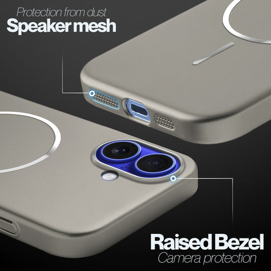 Slim Hard Shell Back Case for Apple iPhone 16 , Shiny Finish with Built in MagSafe Support