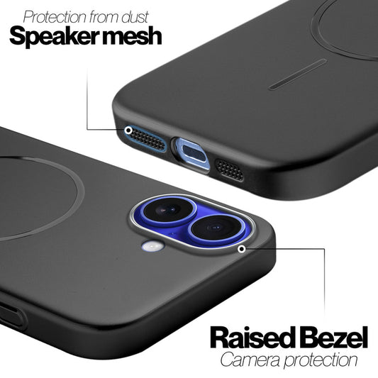Slim Metallic Texture Wireless Charging MagSafe Case for Apple iPhone 16 Plus