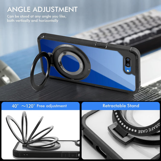 Silicone Grip Clear Case Ring Holder Kickstand For Realme C1