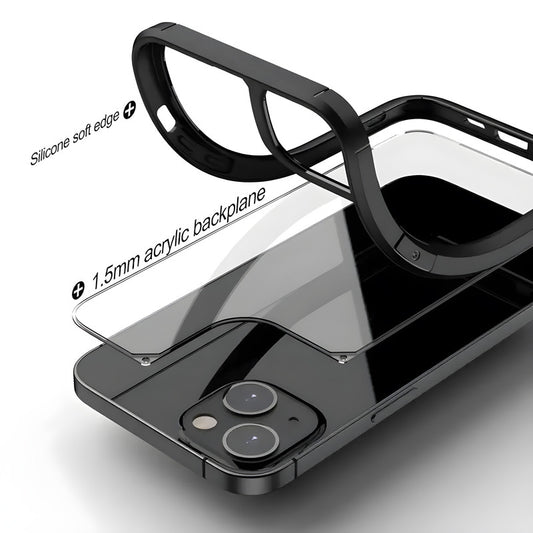 Silicone Frame Transparent Hard Back Cover for Samsung F15 5G