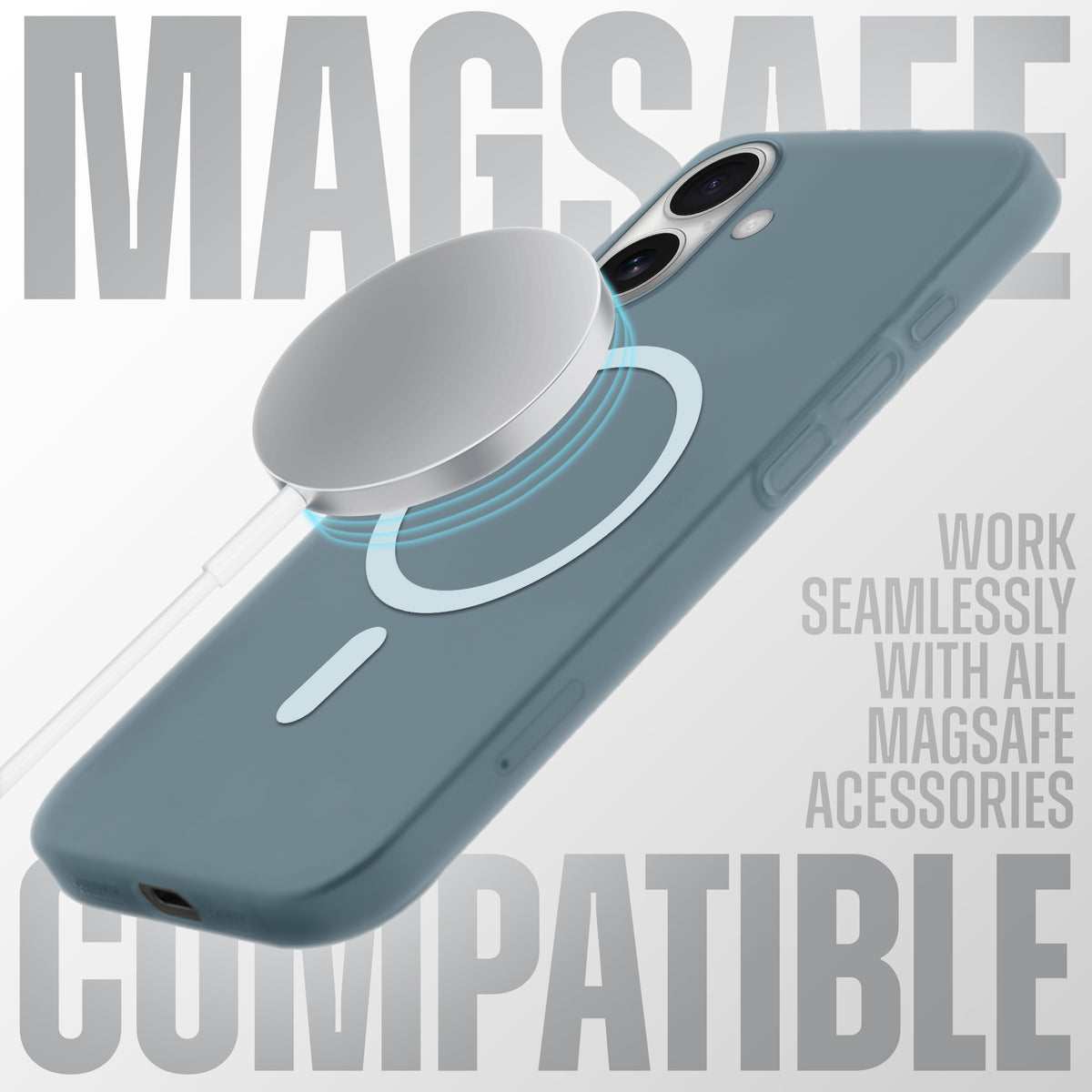 Frosted Slim Wireless Charging Support Case For Apple iPhone 16 Plus