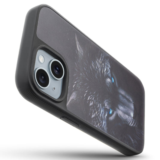 Silicone Textured Frame Printed Hard Back Case For Apple iPhone 13 With Raised Camera Bumper