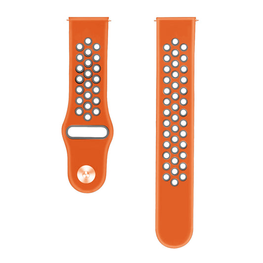 Comfort Fit Breathable Dotted Dual-Tone Silicone Watch Strap - (Only Strap)