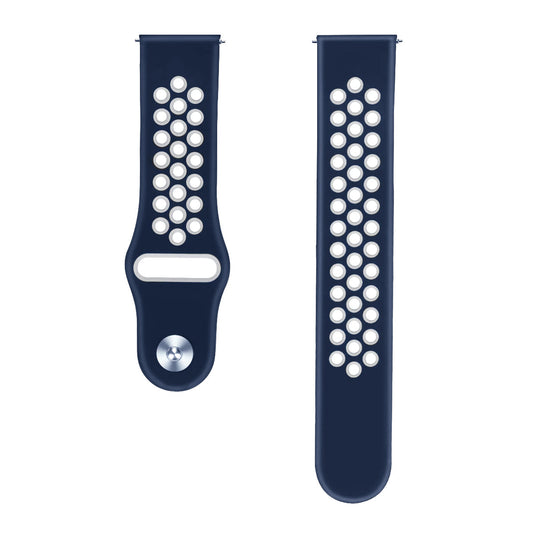 Comfort Fit Breathable Dotted Dual-Tone Silicone Watch Strap - (Only Strap)