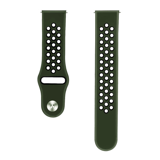 Comfort Fit Breathable Dotted Dual-Tone Silicone Watch Strap - (Only Strap)
