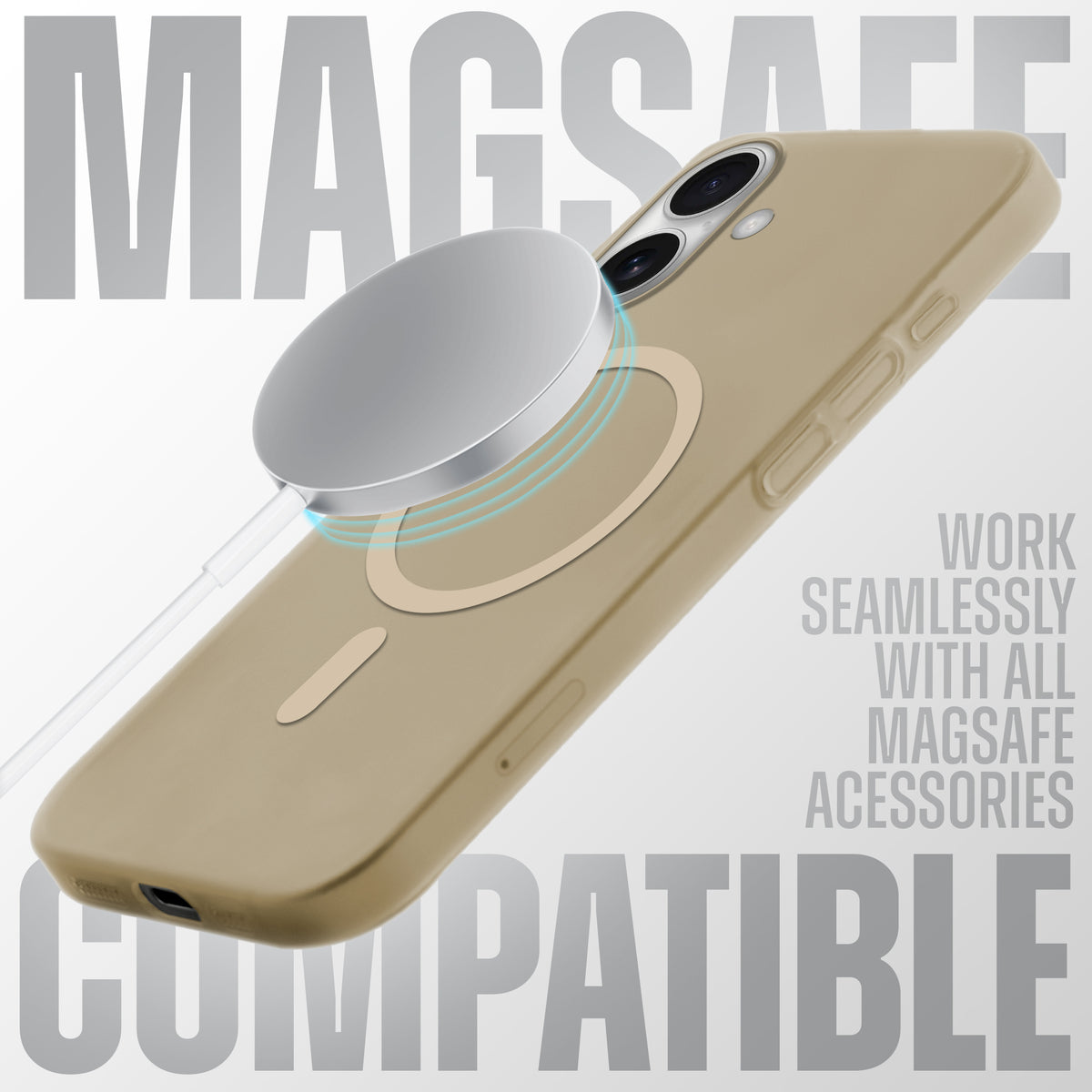 Frosted Slim Wireless Charging Support Case For Apple iPhone 16 Plus
