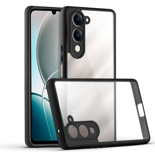 Premium Silicon Coloured Soft Framed Case with Clear Back Cover For Vivo Y19e