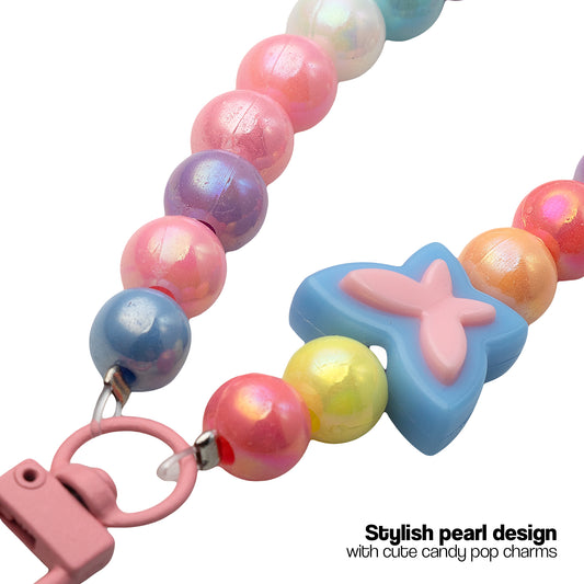 Pastel Butterfly Beaded Phone Charm