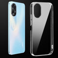 Transparent anti-yellow hard back case fitted on Oppo A18 4G showing full back coverage and camera protection