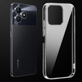 Transparent anti-yellow hard back case fitted on Realme Narzo N53 showing full back coverage and camera protection