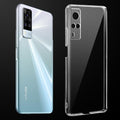 Transparent anti-yellow hard back case fitted on Vivo Y31 2020 showing full back coverage and camera protection