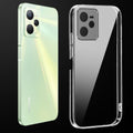 Transparent anti-yellow hard back case fitted on Realme C35 showing full back coverage and camera protection