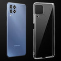 Transparent anti-yellow hard back case fitted on Samsung A22 4G showing full back coverage and camera protection