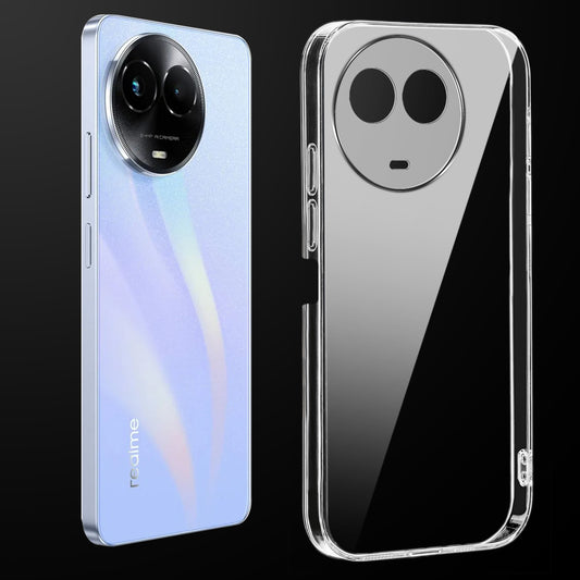 Transparent anti-yellow hard back case fitted on Realme 11 5G showing full back coverage and camera protection