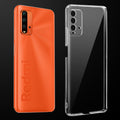 Transparent anti-yellow hard back case fitted on Redmi 9 Power showing full back coverage and camera protection