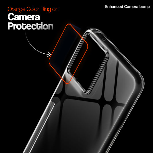 Crystal Clear Anti-Yellow Transparent Back Cover Case With Camera Ring Protection for Motorola Moto Edge 50 5G