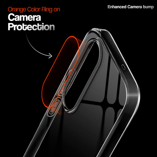 Crystal Clear Anti-Yellow Transparent Back Cover Case With Camera Ring Protection for OnePlus Nord CE 4 Lite 5G