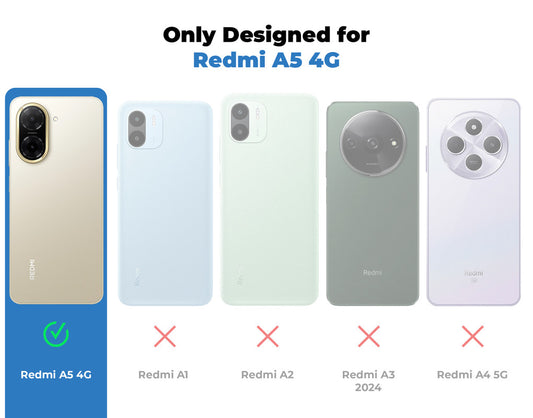 Transparent Back Cover with Silicone Frame Ring Stand Case for Redmi A5 4G
