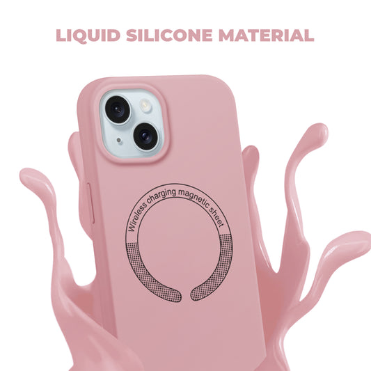 Wireless Charging Support Compatible Silicone Back Cover for- Apple iPhone 15 Plus