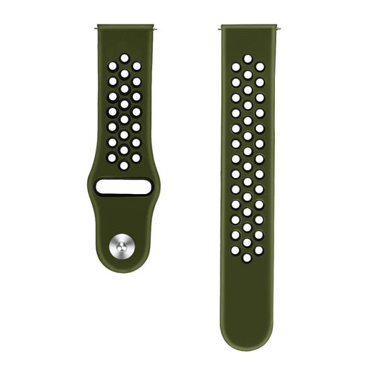 Comfort Fit Breathable Dotted Dual-Tone Silicone Watch Strap - (Only Strap)