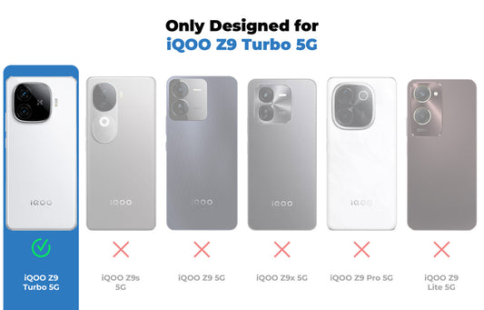 Transparent Back Cover with Silicone Frame Ring Stand Case for iQOO Z9 Turbo 5G