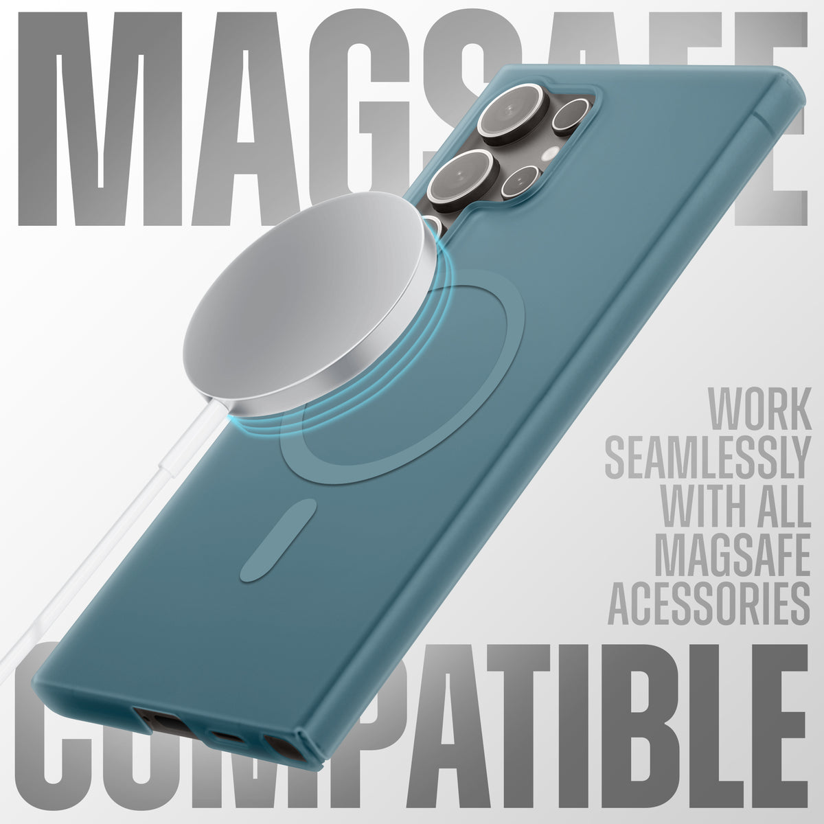 Frosted Slim Wireless Charging Support Case For Samsung S24 Ultra 5G