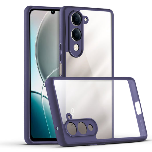Premium Silicon Coloured Soft Framed Case with Clear Back Cover For Vivo Y19e