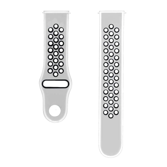 Comfort Fit Breathable Dotted Dual-Tone Silicone Watch Strap - (Only Strap)