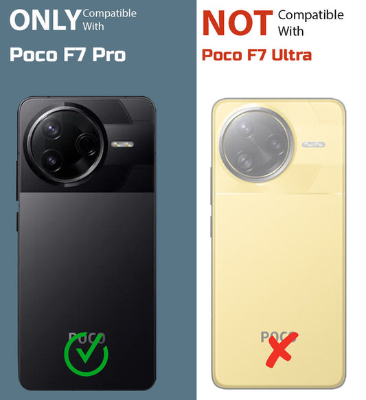 Transparent Back Cover with Silicone Frame Ring Stand Case for Poco F7 Pro 5G