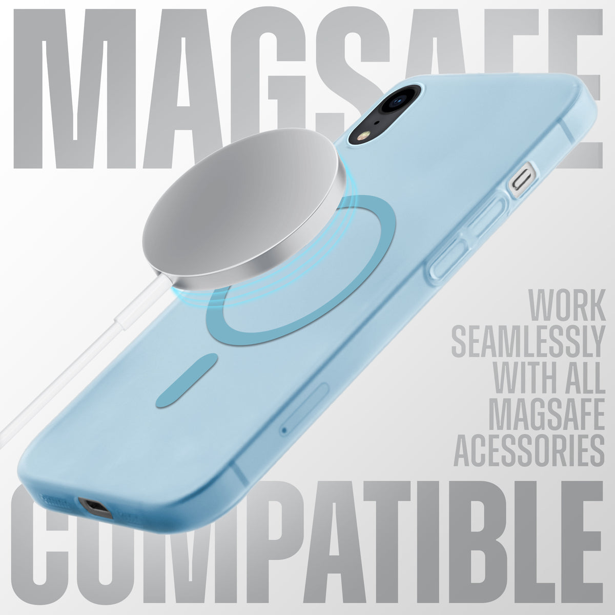 Slim Matte Wireless Charging Support Back Cover for Apple iPhone XR